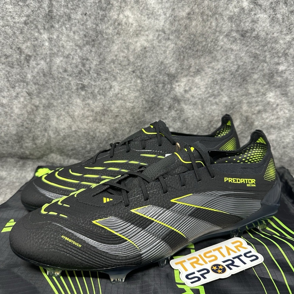 Adidas Predator Elite FG Soccer Cleats Mens Size 8 Black Electric Stealth Pack